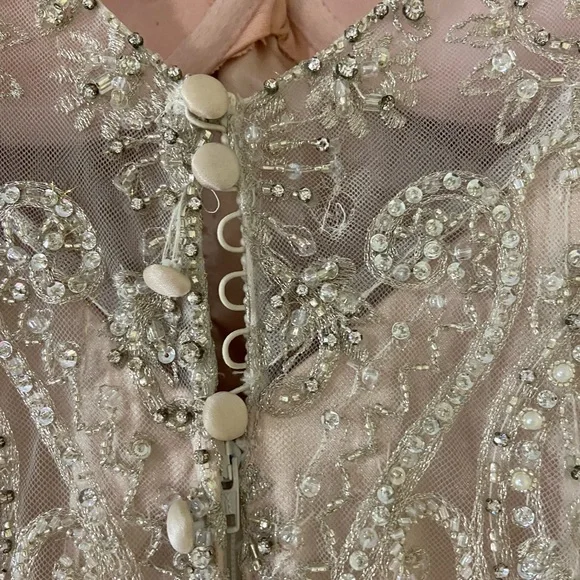 Allure bridal blush champagne wedding gown size 8 - Picture 2 of 14